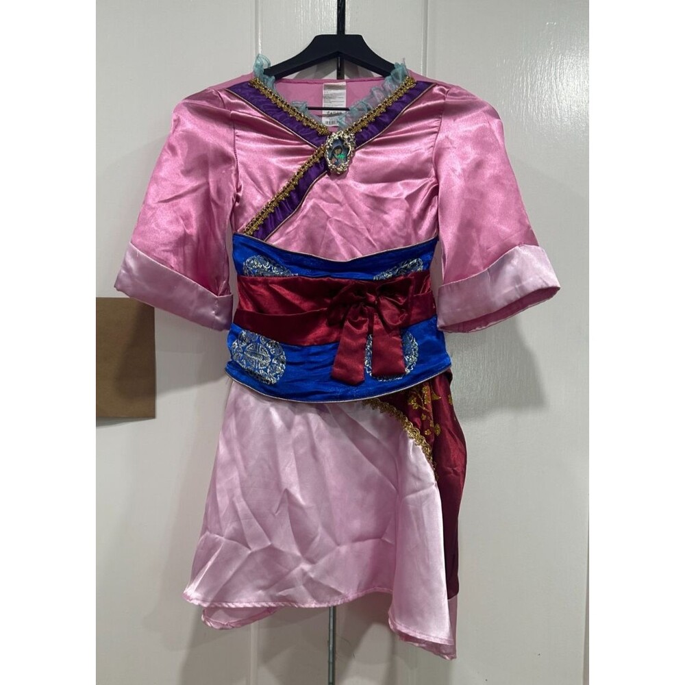 Disney Mulan Princess Costume Girls S 4-6X Pink Blue Dress Disguise Halloween
